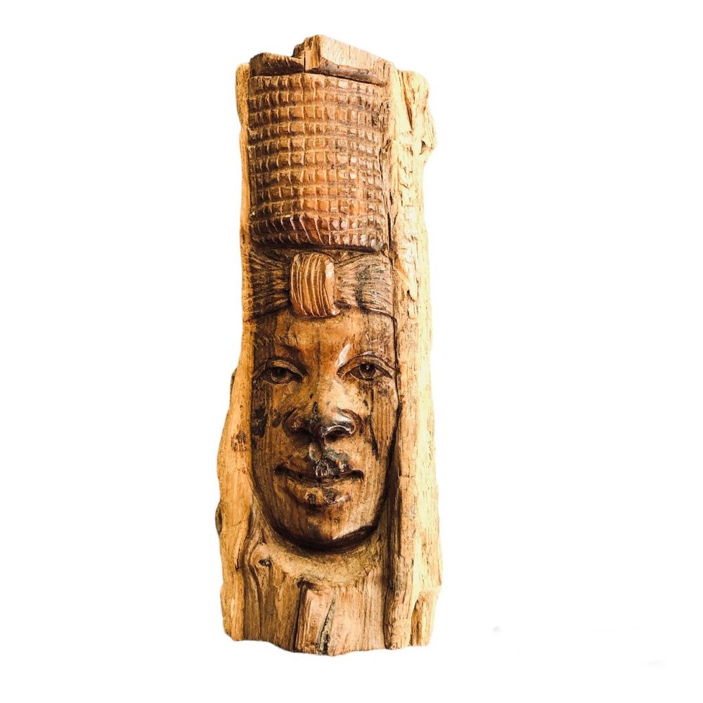 7" Signed Hand Carved Totem Pole